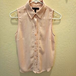 Banana Republic Sleeveless Blouse Tops - Soft Peach Petite XS